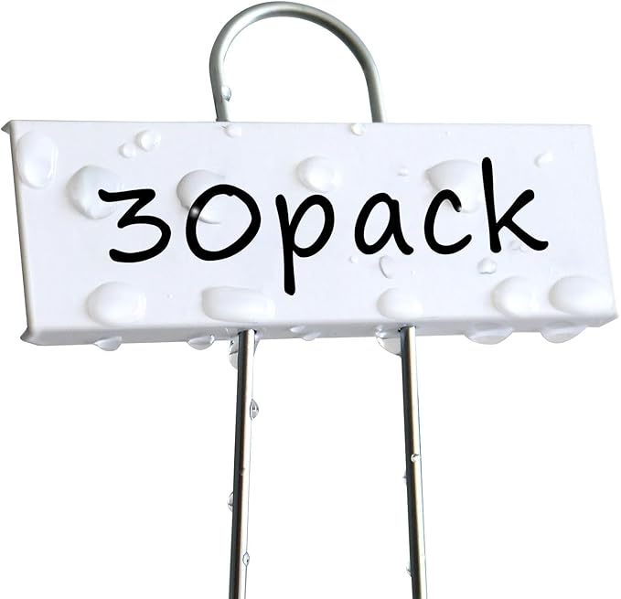Plant Labels Metal Garden Plant Markers Plant Marking Plant Labeling Weatherproof Garden Stake Tag Plant Tags with Pen for Seedling Nursery Flower Herb Vegetable Greenhouse(30 Pack) (White)