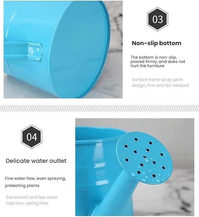 Metal Watering Can - 1L Vintage Sprinkling Can Plant Watering Can for Outdoor Indoor Plants, Tinplate Watering Kettle Gardening Tool, Galvanized Steel Watering Cans for Flowers (Orange)