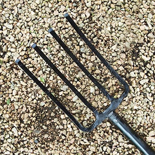 TABOR TOOLS Digging Fork, Steel Shaft, Super Heavy Duty 4 Tine Spading Fork, Virtually Unbreakable Garden Fork, 40 Inch Length. J59A.
