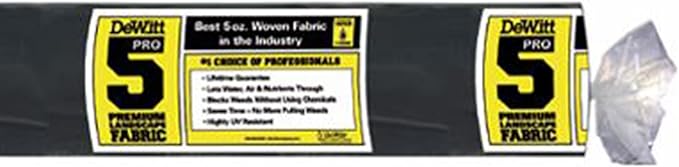 Dewitt Pro-5 Weed Barrier Fabric 5 oz, 3 x 250 Feet – Heavy-Duty Woven Landscape Ground Cover Mat for Raised Garden Bed, Greenhouse Gardening, Outdoor Landscaping, and Commercial Planting