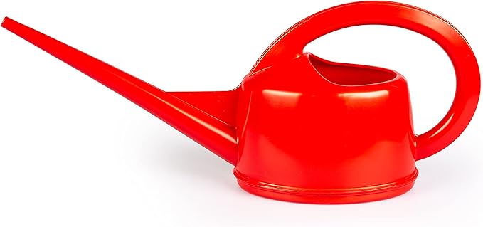Consolidated Plastics Durable Swiss Watering Can with UV Protection, Ergonomic Handle for Indoor/Outdoor Gardening, Made in Switzerland (2 Liter) (Red)