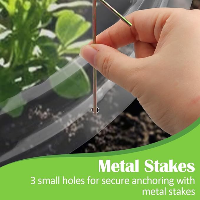 13 Inch Humidity Domes Garden Cloches for Plant Protection 10 Pack, Plant Covers Freeze Protection, Protectors from Animals, Garden Clear Plant Cover with Ventilation Holes