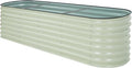BlueWish 8x2x2FT Raised Garden Bed, 23.1" H Raised Garden Beds with 2 Aluminum Support Rods, Galvanized Steel, Rubber Strips, 9-in-1 Planter Raised Beds for Vegetable, Flower, Herbs, Beige