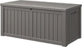 NUNU LAB 180 Gallon Outdoor Storage Box,Resin Large Sturdy Deck Box, Backyard Outside Storage Box Waterproof with Double Wall Panels,Package Delivery Garden Outdoor Hose