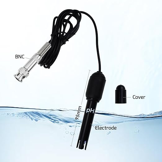 2 in 1 pH & Temperature Monitor, pH Meter with Backlight Function, Dual Display 0.00~14.00pH °C/ °F Water Quality Tester pH Monitor for Water, Fish Tank, Aquarium, Hydroponics, Pools