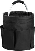 Wooha Tool Organizers Bag 17L Collapsible Tool Bag Laundry Organizer Outdoor Camping Garden Harvest Basket Home Bathroom Storage Bath Wash Bag（Black）