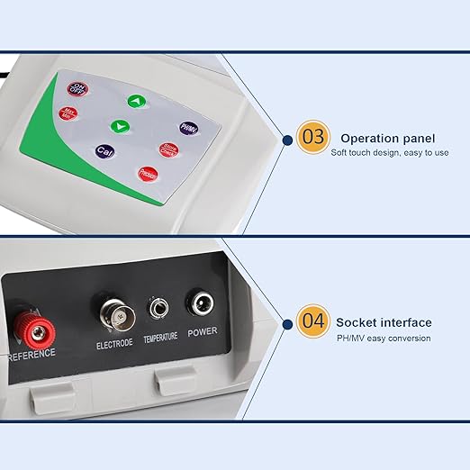 Lab Benchtop pH Meter - Digital Bench Top pH Meter and Electrode,Laboratory ph Meter for Liquid,0.01 pH Accuracy,with Data Storage Function
