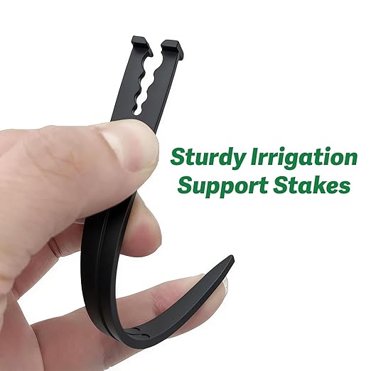 100 Pieces 1/4 Inch Drip Irrigation Support Stakes, 5.6-Inch Long Plastic 1/4'' Heavy-Duty Tubing Holder Stakes for Irrigation Hose/Emitter Support Garden Greenhouse Drip Supplies