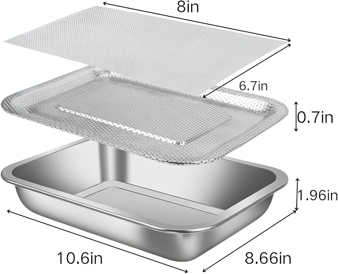 Stainless Steel Sprouting Trays -3pack, Seed Sprouter Growing Tray Microgreens Growing Kit, Plant Germination Tray with Filter Pad Mesh Mat ,Bean Sprout Grower for Beans Broccoli Alfalfa Wheat Grass