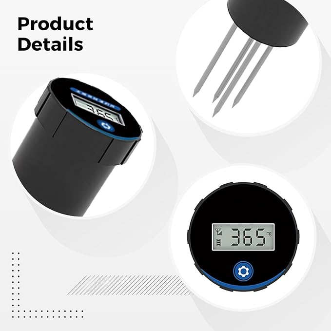 Digital Soil Ph Meter, Quick Tester for Moisture, Temperature, Conductivity, and Ph Value, LCD Screen, Garden Farm Use, Easy to Carry