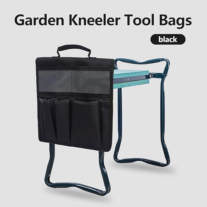 Garden Kneeler Tool Bag Canvas Garden Tote Storage Bag with Pockets Hanging Home Tools Organizer Garden Tool Bag Gardening Tool Kit Holder for Indoor and Outdoor Garden Lawn Yard (Tools Not Included)
