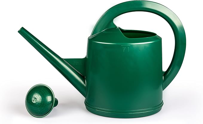 Consolidated Plastics Durable Swiss Watering Can with UV Protection, Ergonomic Handle for Indoor/Outdoor Gardening, Made in Switzerland (7 Liter, Green)