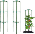 Tomato Cages for Garden&Pots, 2 Pack 50" Plant Support Trellis for Tomatoes, Cucumbers, Beans | Heavy-Duty Steel with Rust-Proof Coating | Garden Stakes for Outdoor Indoor Plants