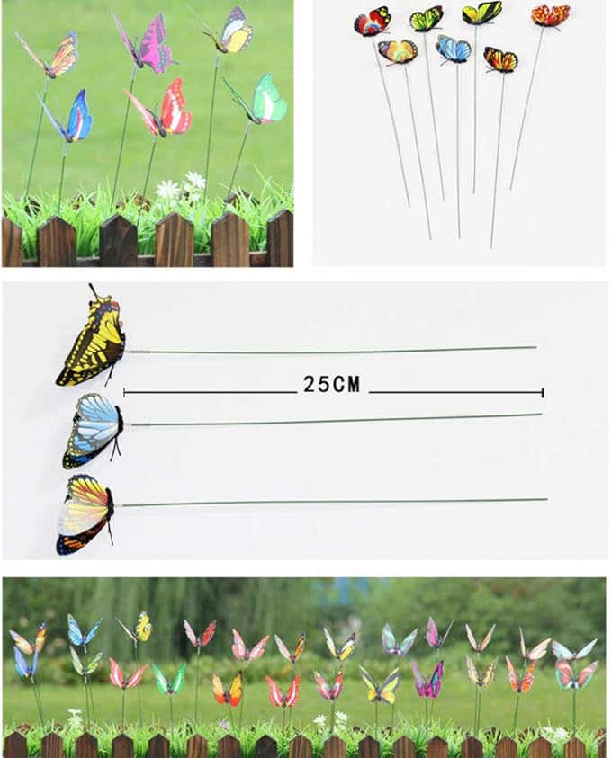 TOYANDONA 12PCS Butterfly Stakes - 11.4 inch Waterproof Butterfly Garden Decorations Artificial Butterflies for Indoor Outdoor Yard Patio Plant Pot Flower Bed Flower Bouquet Home Decor (Random Color)