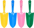HARFINGTON 4pcs Mini Colorful Metal Hand Shovel 11" x 3" Digging Trowel Set Transplanting Garden Tools for Flower Soil Digging Planting Weeding Transplanting Garden, 4 Colors