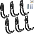 HUPBIPY Heavy Duty Garage Hooks 6 Pack, J Shaped Hanger, Wall Mounted Storage System, Power and Garden Tool Organizer, for Hanging Ladders, Bikes Tires, Hose, Bulk Items