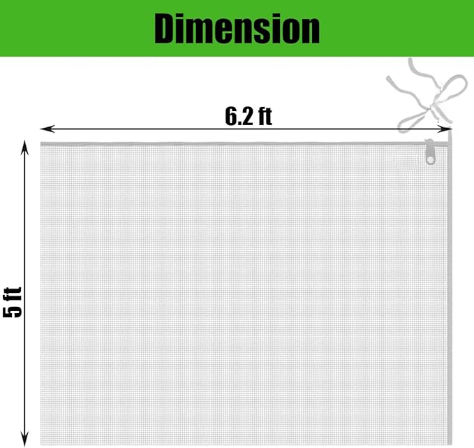Gardtree 3 PCS 5 x 6.2 FT Bird Insect Barrier Fruit Tree Netting, Upgrade Design with Double Zipper, Plant Protectors from Animals, Garden Plant Cover Mesh for Blueberry Bush Flower Tomato Flower