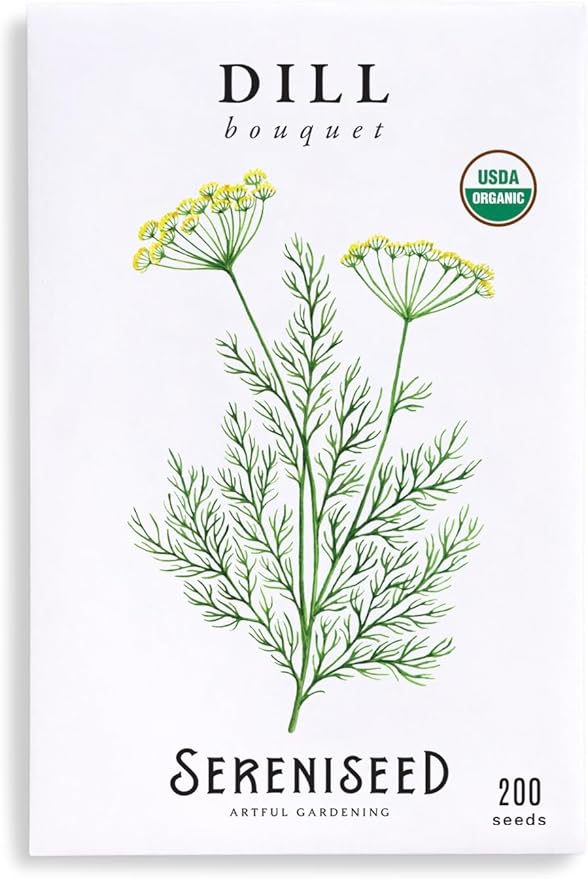 Sereniseed Certified Organic Bouquet Dill Seeds – Non GMO, Heirloom – Seed Starting Video – Seeds for Indoor and Outdoor Planting (Anethum graveolens)