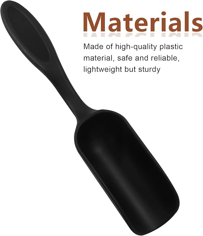 10Pcs Plastic Mini Gardening Shovel Spoons Soil Scoops, All Black Mini Shovel for Planting, Digging, Transplanting Succulents, Potted Flowers, or Milk Powder, Lightweight and Easy to Clean