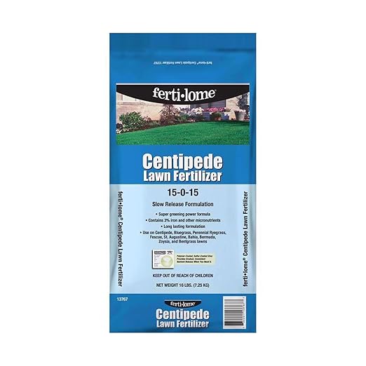 Ferti-Lome Slow Release Nitrogen Lawn Fertilizer 15-0-15 with Iron – for Centipede & Multiple Grass Types – Covers 4,000 sq ft per Bag (2 Pack)