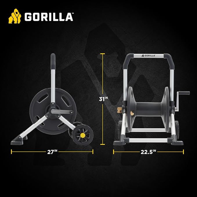 Gorilla 200’ Aluminum Zero-Rust Upright Hose Reel