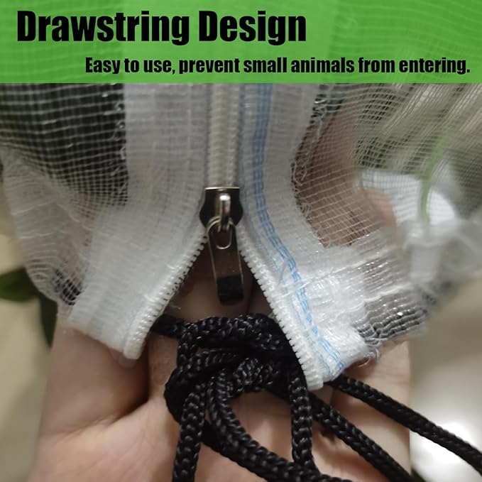 Gardtree 2 PCS 6.5 x 7.8 FT Bird Insect Barrier Fruit Tree Netting, Upgrade Design with Double Zipper, Plant Protectors from Animals, Garden Plant Cover Mesh for Blueberry Bush Flower Tomato Flower