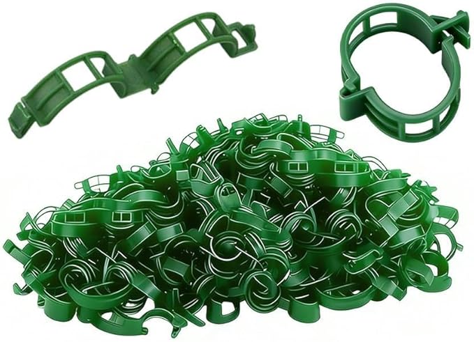 Secured Plastic Plant Clip, 2026 Upgrade Garden Clips for Climbing Plants, Plastic Trellis Clips Tomato Grape Vine Vegetables Plant Fixing Clips (100, Green)