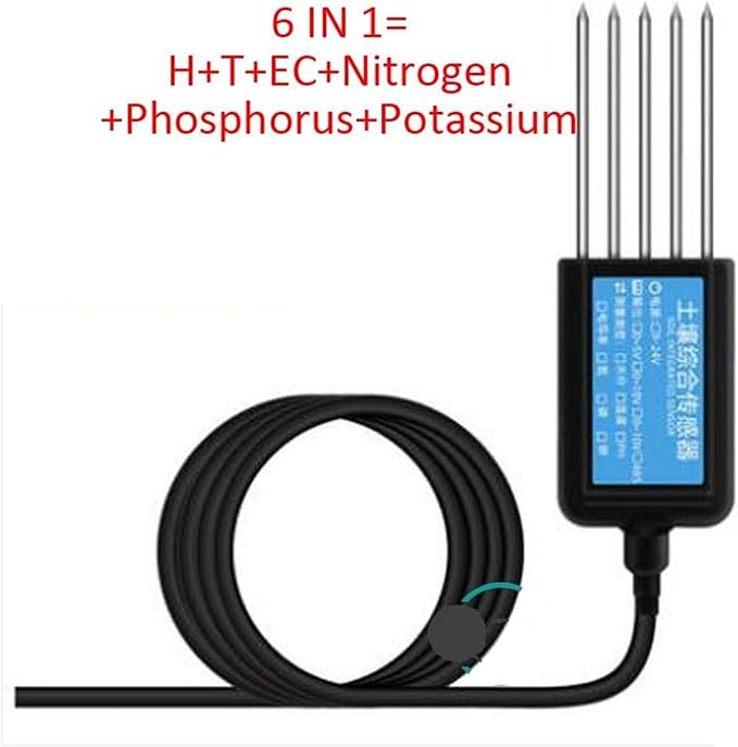 RS485 7 in 1 Soil Integrated Transmitter Temperature Humidity EC npk ph Soil Sensor(6 in 1 NPK-EC-H-T)