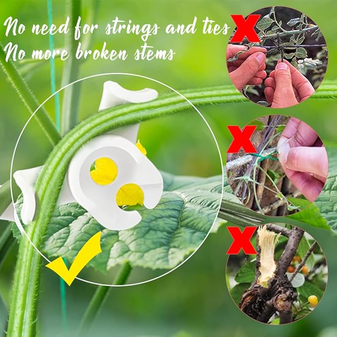 60 Pack Plant Bender Angle Adjustable Plant Training Clips Low Stress Training Clips 90 Degrees Plant Stem(Circle Style,White)