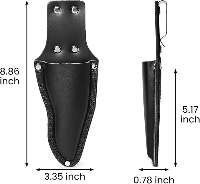 Garden Pruner Sheath,Pruner Tool Holster,Premium Genuine Leather Pruner Holster Protective Case for Garden Pruning Snips and Clippers