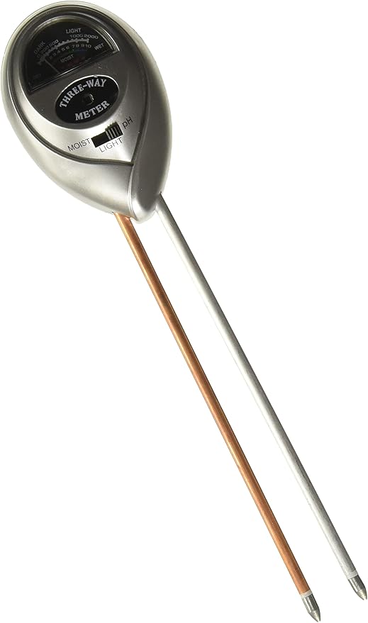 Soil pH Meter, 3-in-1 Soil Testing Kit with Moisture, Light and PH Tester for Plant, Vegetables,Garden, Farm, Lawn, Indoor & Outdoor (No Battery Needed) - Silver