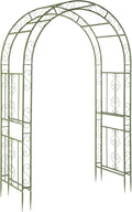 VINGLI Garden Arbor, Double Layer Arch Archway for Wedding Ceremony Party, Steel Garden Trellis for Plant Climbing, Christmas Garden Decorations Pergola for Garden, Backyard, Lawn (Olive Green)