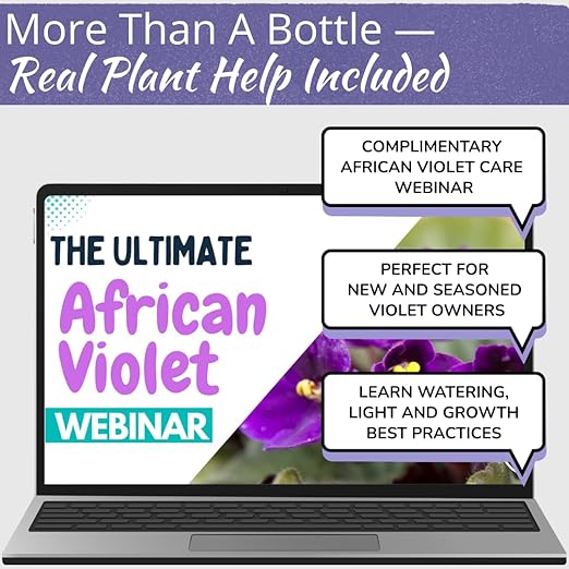 African Violet Fertilizer | Premium Liquid Plant Food for Strong Roots & Lush Blooms | Gentle, Balanced 3-3-3 Formula with Essential Micronutrients | Sea Kelp, Humic & Fulvic Acid | Made in USA | 8 oz
