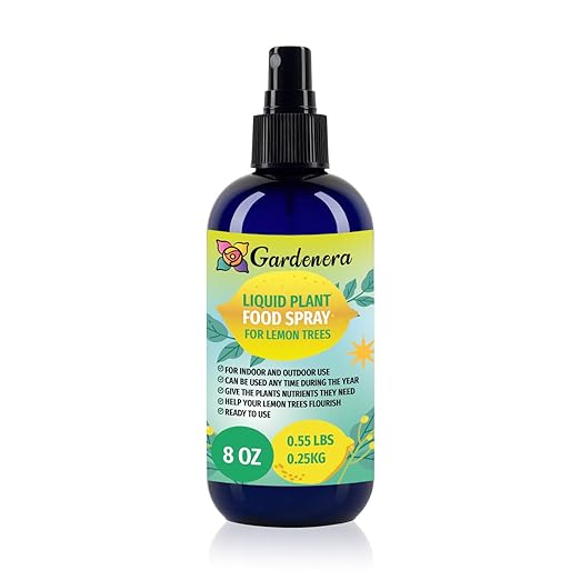 Gardenera Professional Lemon Tree Superfood Spray Mist for Home Gardening | Micro-Fungi Enriched Fertilizer Mist for Healthy Leaves & Growth | 18 Key Vitamins & Minerals for Lemon Trees - 8oz