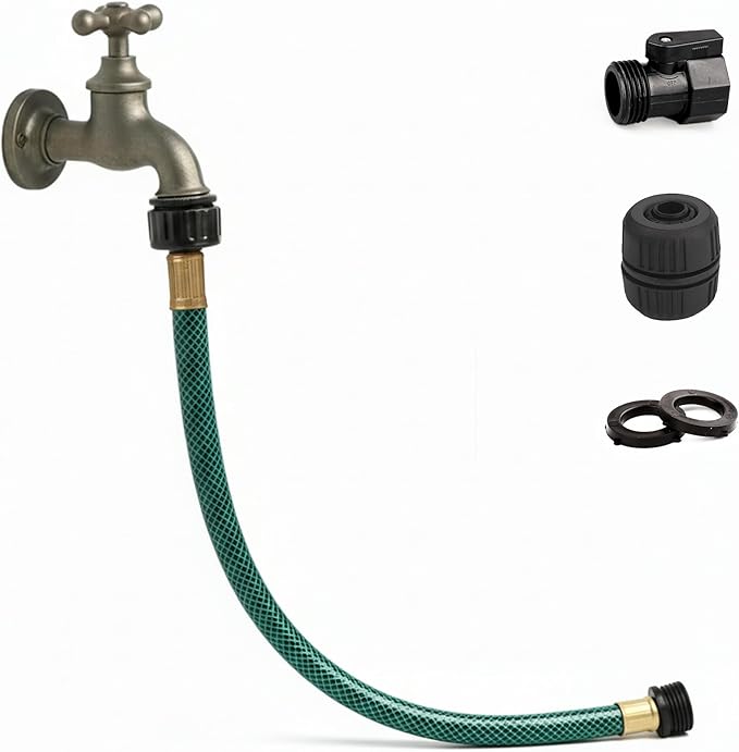 Leader Hose for Outdoor Garden Connection: 3FT 1/2" Short Hose with Male to Female Fittings Leakproof and No Kink for Faucet Extension Drip Irrigation
