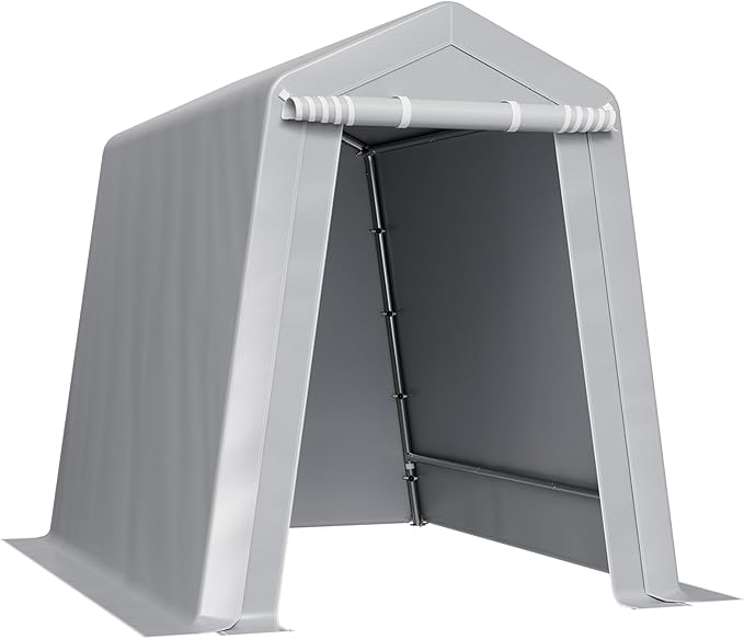 VEVOR Portable Shed Outdoor Storage Shelter, 6x8x7 ft Heavy Duty Instant Waterproof Storage Tent Sheds with Roll-up Zipper Door and Ventilated Windows for Motorcycle, Bike, Garden Tools