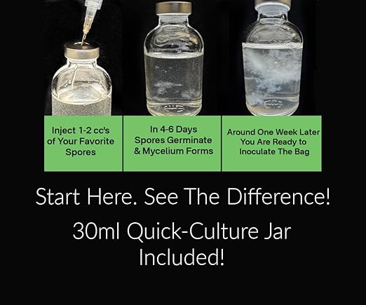 Myco Labs All-in-One Mushroom Grow Bag for Manure Loving Mushrooms + Spore Germination Jar! (4LB)