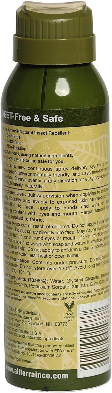 All Terrain Herbal Armor Natural Insect Repellent, DEET-Free Spray, 3 Ounce, Black (1033)