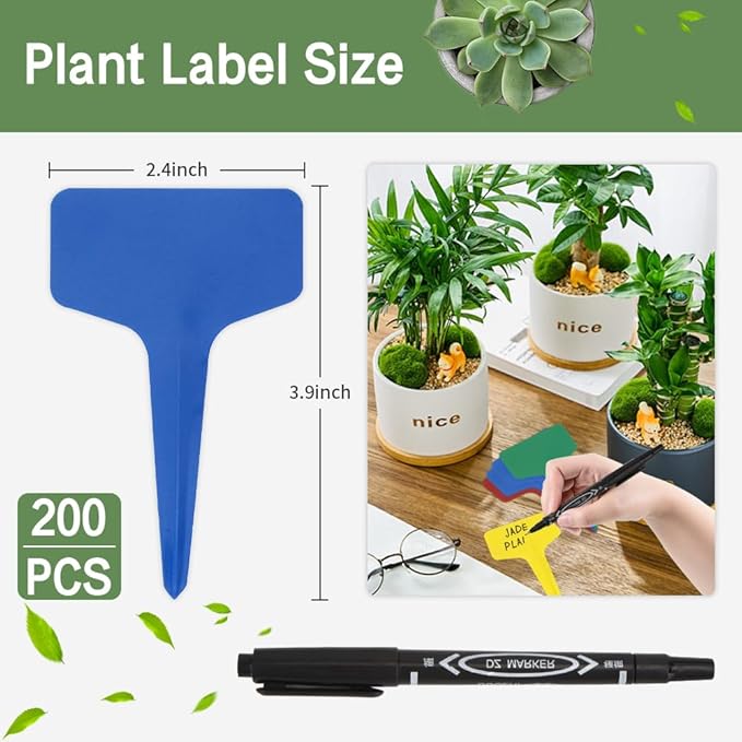 200pcs Plant Labels, Tags, and Markers - Garden Labels Outdoor Waterproof - Plastic Labels for Seedlings, Name Tags, Gardening Supplies, Greenhouse Accessories, Plant Nursery