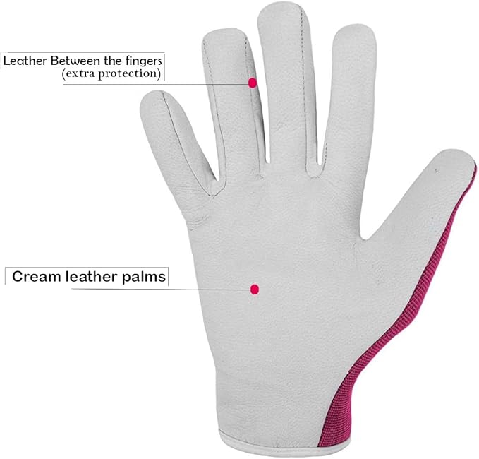 WESTWOOD FOX Work Gloves Men Heavy Duty Leather Gardening Gloves for Thorn Resistant Padded Palm Utility Working