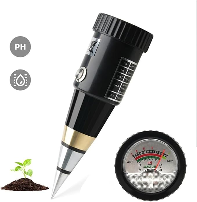 Soil PH Tester, PH Tester Hygrometer Metal Sensor Probe Handheld Soil 3~8 Acidity Meter No Battery for Planting Garden Tool, Garden, Plant Cultivation