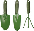 Garden Tool Set 3-Piece – Carbon Steel Trowel, Transplanter & Rake with Non-Slip PP Handle, Rust-Resistant Coating – Ideal for Digging, Weeding, Planting