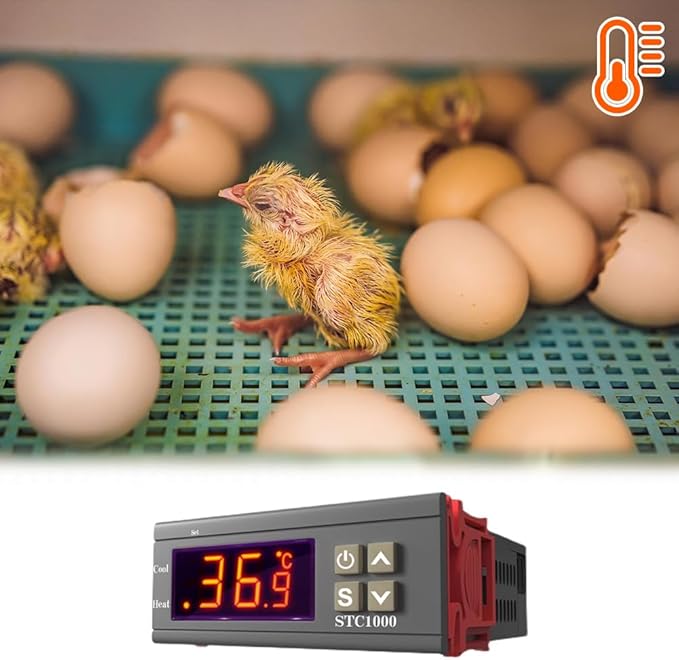 Digital Temperature Controller, Temp Control Thermostat Temperature Controller Temp Sensor Electric Centigrade Control Switch for Incubator Brooder Refrigerator Fermenter Home Brewing 110 220V