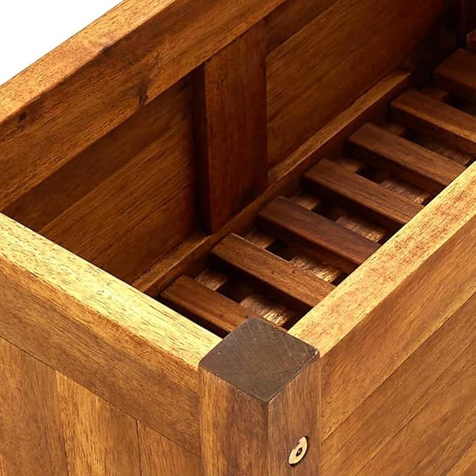 vidaXL Garden Raised Bed, Wooden Raised Flower Bed for Flowers and Plants, Solid Acacia Wood Planter, Outdoor and Indoor Use, Brown