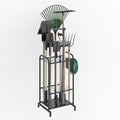 Garden Tool Organizer, Garage Tool Storage Rack, Heavy Duty Metal with Side Pegboard & Adjustable Hooks, Utility Racks for Shed, Patio & Outdoor Use
