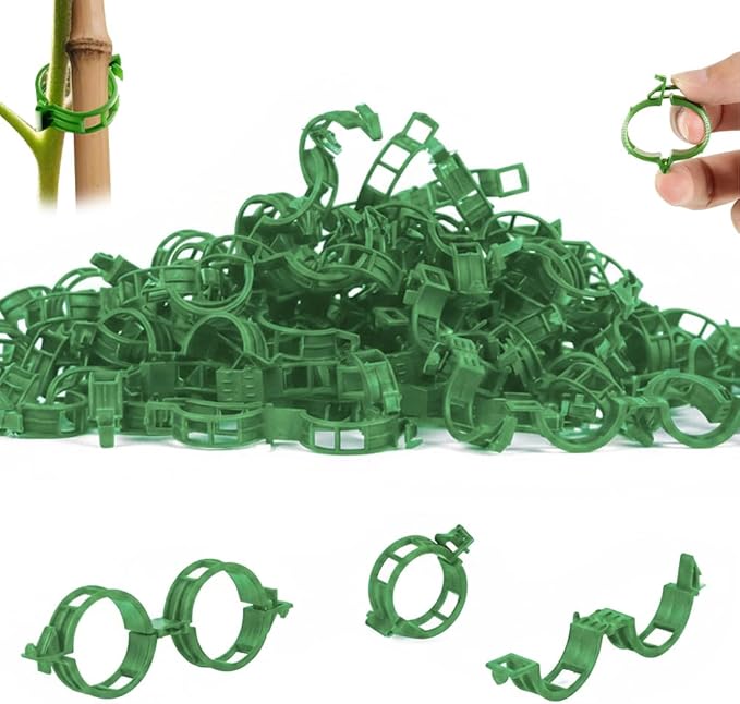 Plant Support Clips, Plastic Garden Fixing Clips for Climbing Plants Tomato Grape Vines, Greenhouse Garden Clips to Keep Plants Upright & Healthy (300, Green)