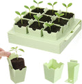 1 Pc 9 Cells Seed Starting Tray, Easy Transplant, 2.56 Inch Deep Reusable Seed Starting Kit with Handles Thickened Seedling Tray Seedlings Starter Kit for Indoor, Outdoor, Greenhouse Use