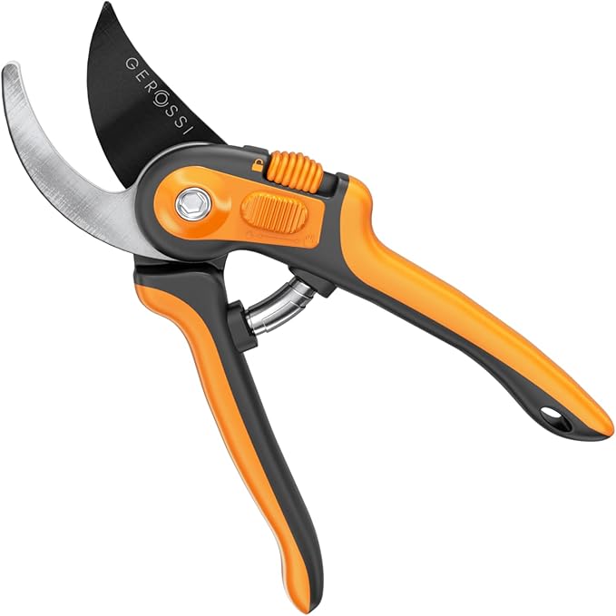 Bypass Pruning Shears with Ultra Sharp Blades - Premium Pruners w/Adjustable Feature for Any Hand Size - Ergonomic & Sturdy Scissors For Gardening - Perfectly Cutting Through Anything in Your Yard