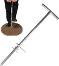 Dibble Bar Planting Tool with Foot Pedal, T-Handle Stainless Steel Bulb Planter Tool, Long Dibbler Gardening Tool Digging Bar Point