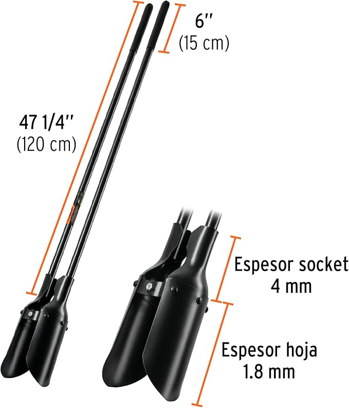 TRUPER CA-38M 47" Steel Handles Hercules Pattern Post Hole Digger